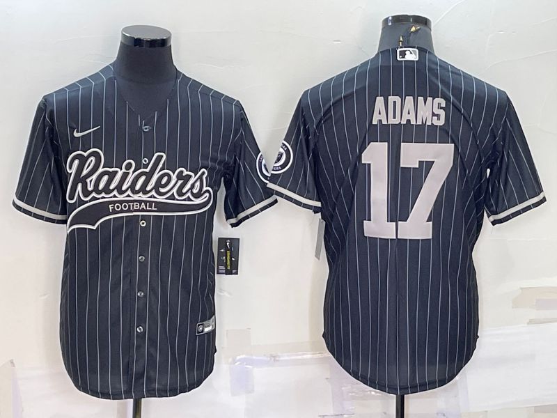 Men Oakland Raiders #17 Adams Black stripe 2022 Nike Co branded NFL Jerseys